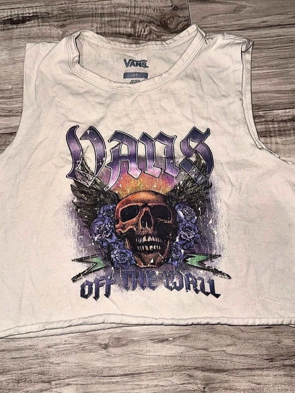 Vans Graphic Muscle Tee in White Size Small